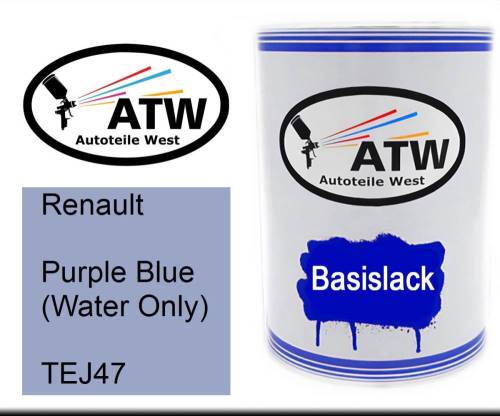 Renault, Purple Blue (Water Only), TEJ47: 500ml Lackdose, von ATW Autoteile West.